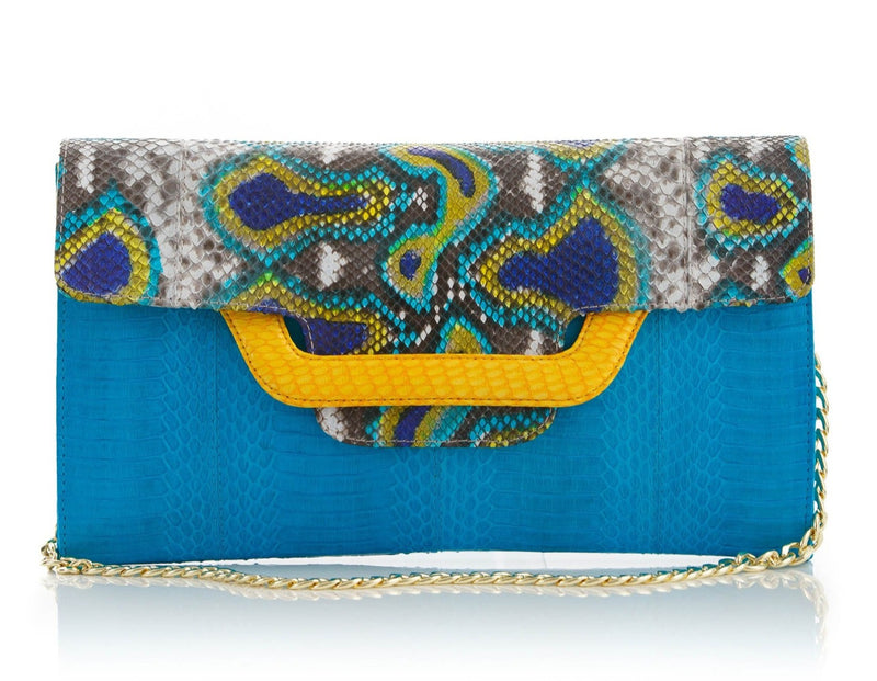 ULALAH clutch bag turquoise with removable strap