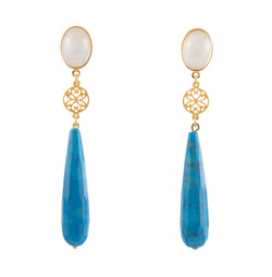 RITA Earring Gold-Plated Pearl and Blue