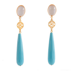RITA Earring Gold-Plated Pearl and Turquoise