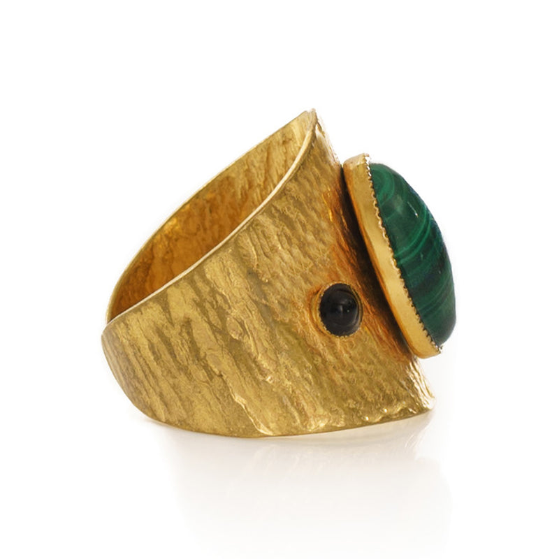 SAHEL adjustable ring malachite stone