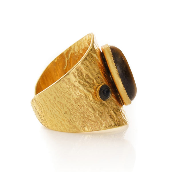 SAHEL adjustable ring tiger eye stone