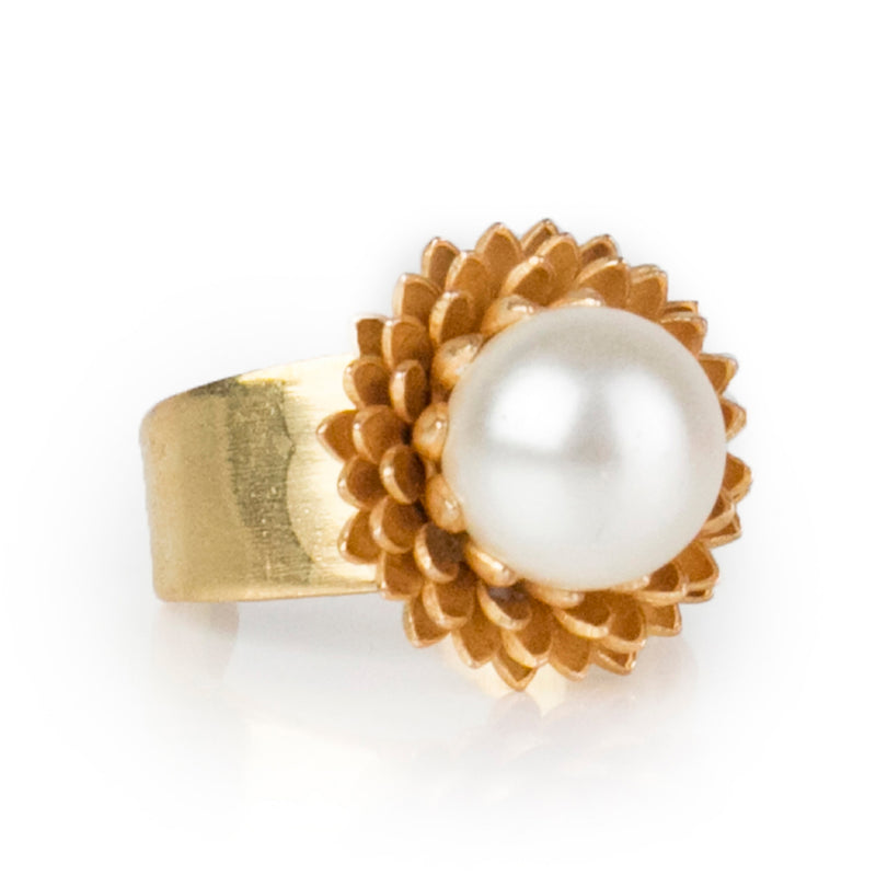 SHEMS adjustable ring with pearl
