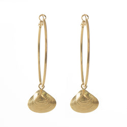 SISEL gold shell creole earrings