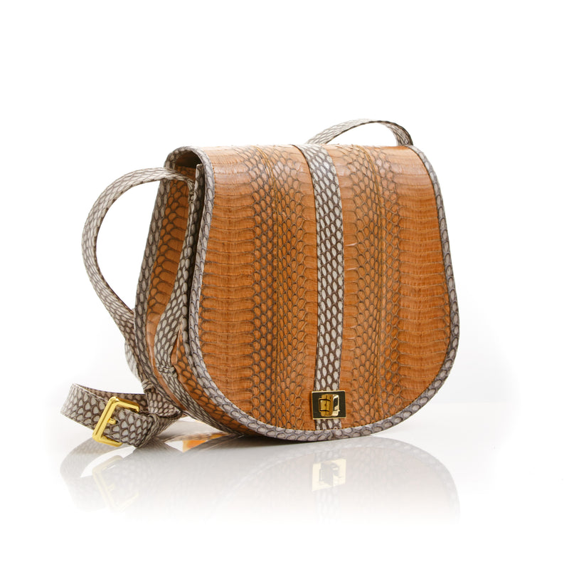 Cross Body Bag SOMINI Light Brown Cobra