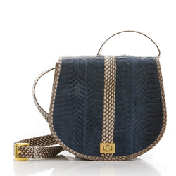 Cross Body Bag SOMINI Navy Blue Cobra