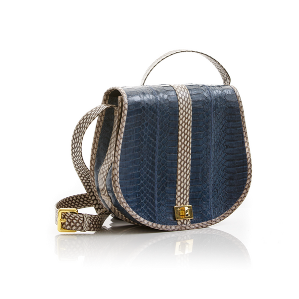 Cross Body Bag SOMINI Navy Blue Cobra