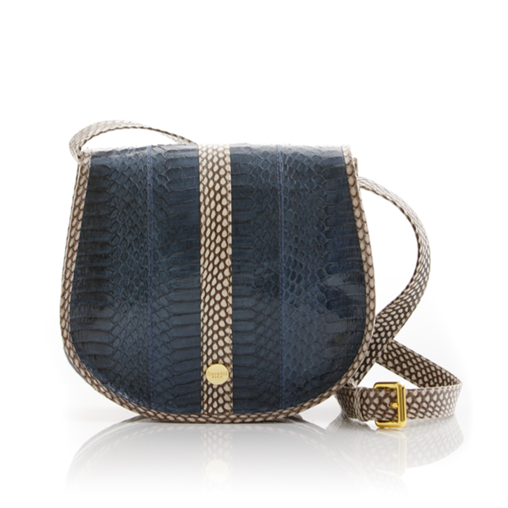 Cross Body Bag SOMINI Navy Blue Cobra