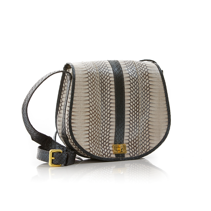 Cross Body Bag SOMINI White and Grey Metal Cobra