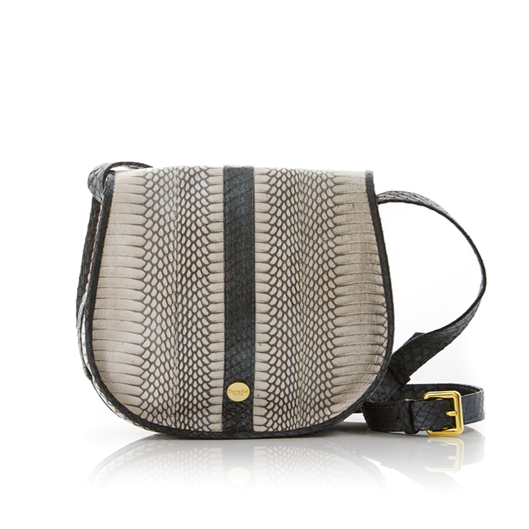 Cross Body Bag SOMINI White and Grey Metal Cobra