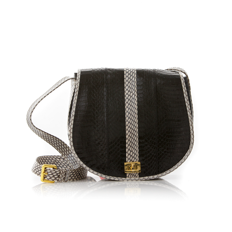 Cross Body Bag SOMINI Black and White Cobra