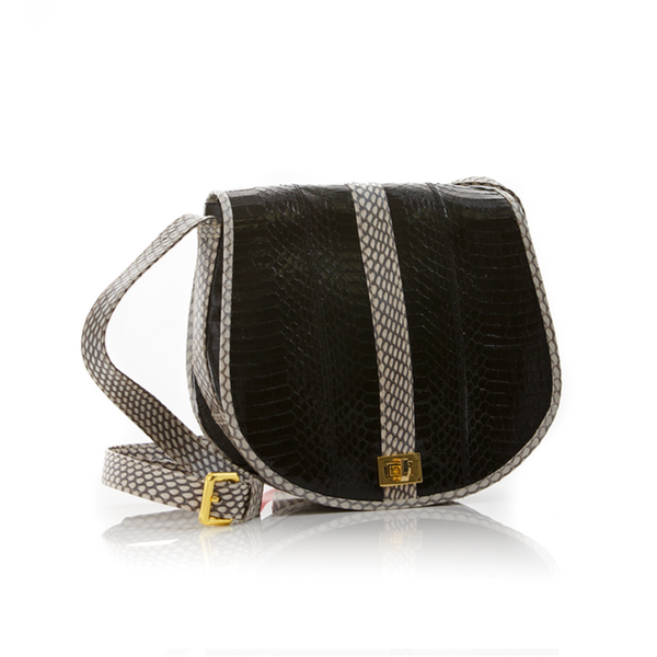 Cross Body Bag SOMINI Black and White Cobra