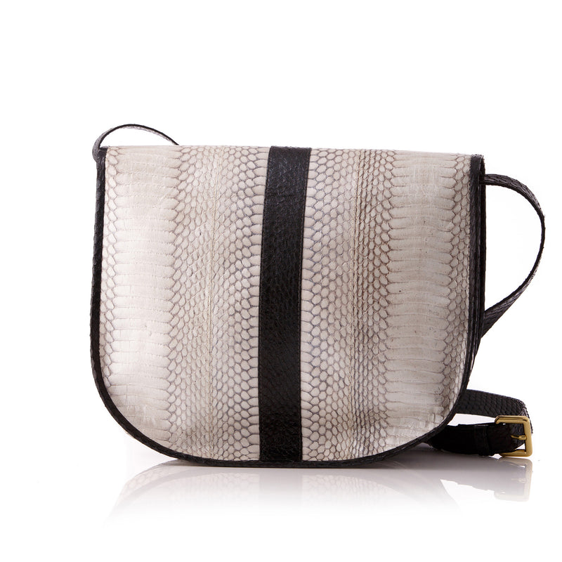 Saddle Bag SOMEE White and Grey Metal Cobra