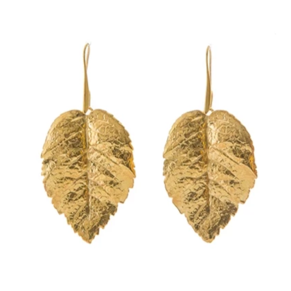 SERAPHINE gold metal leaves earrings