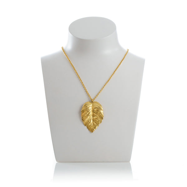 SUZETTE statement leave pendant necklace