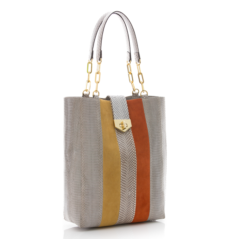 Tote Bag TAH TONG SAK Open Sky Cobra, Paprika and Mustard Suede