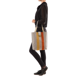 Tote Bag TAH TONG SAK Open Sky Cobra, Paprika and Mustard Suede