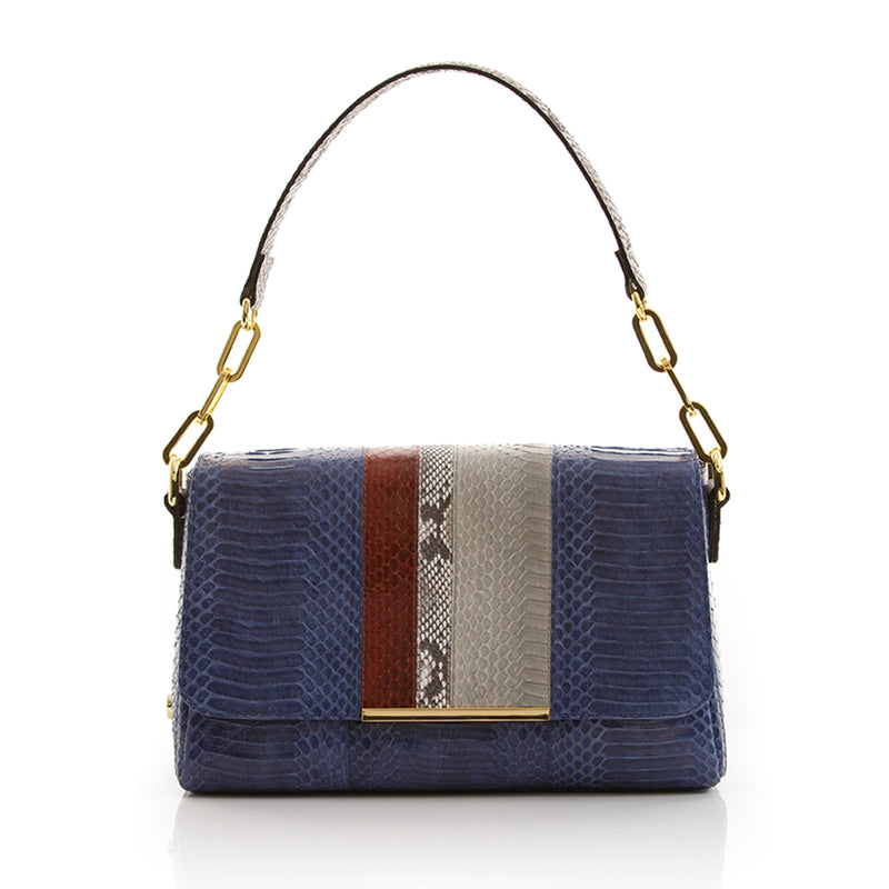 Shoulder bag TULAPA SUI LAH Navy Blue White and Cassis Cobra