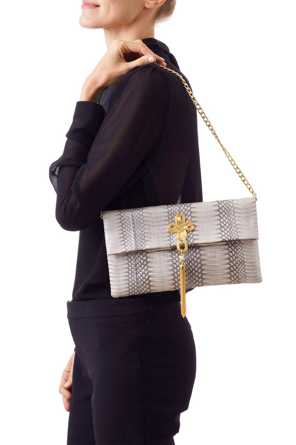 VOOM clutch bag shimmery white