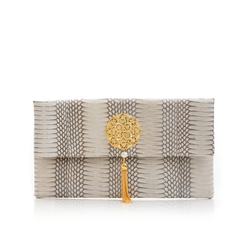 VAVAVOOM clutch bag silver cobra