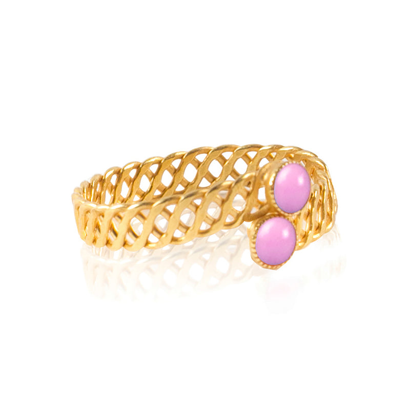 Halley adjustable pink ring