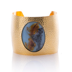 AURA Bracelet Gold-Plated Blue Cuff