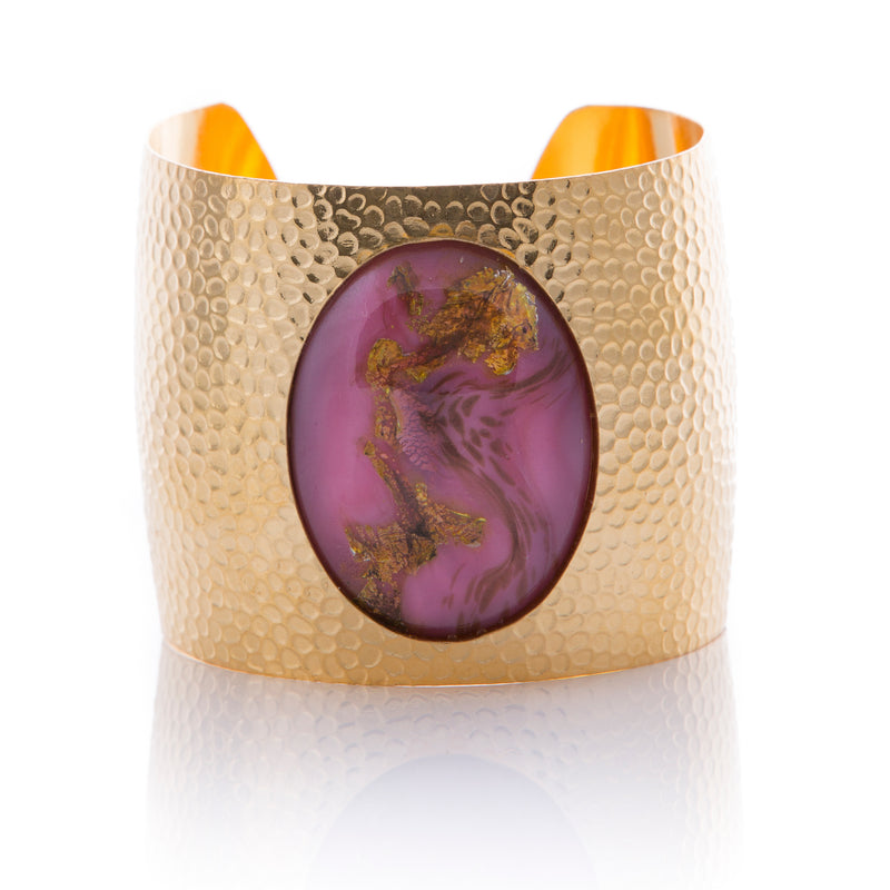 AURA Bracelet Gold-Plated Pink Cuff