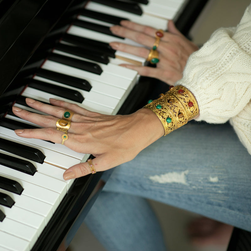 PHILAE bracelet gold-plated malachite