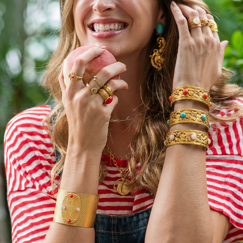 HEMERA Bracelet Gold-Plated Coral Cuff