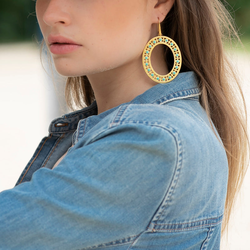 LUCINE oval earrings turquoise