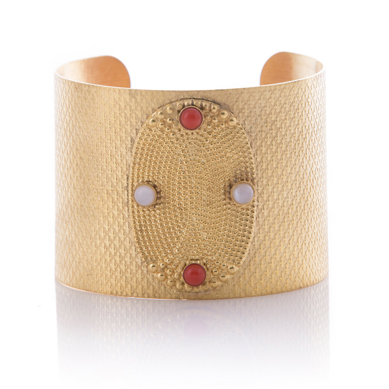HEMERA Bracelet Gold-Plated Coral Cuff