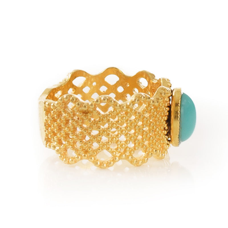 ZAELIS lace ring turquoise