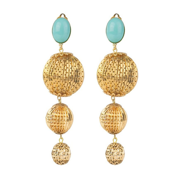 COSMIC Earrings with turquoise cabochon