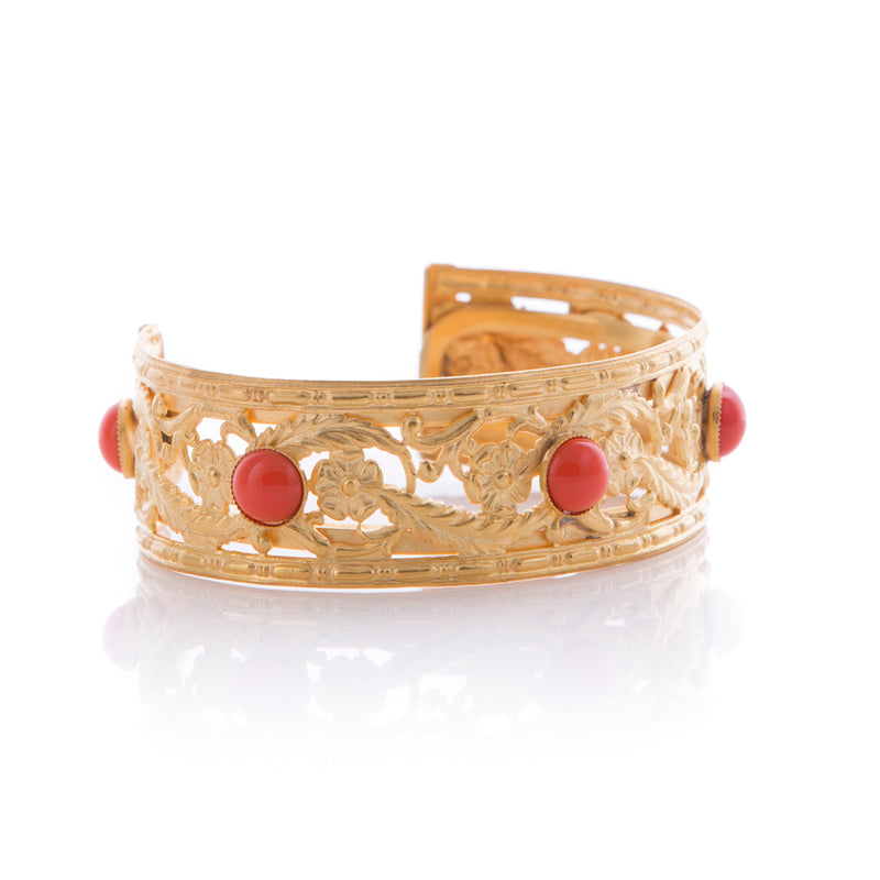 PHILAE bracelet gold-plated coral