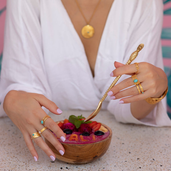 ISIS feather ring turquoise