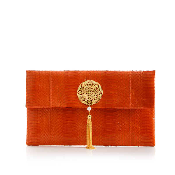 VAVAVOOM clutch bag orange cobra