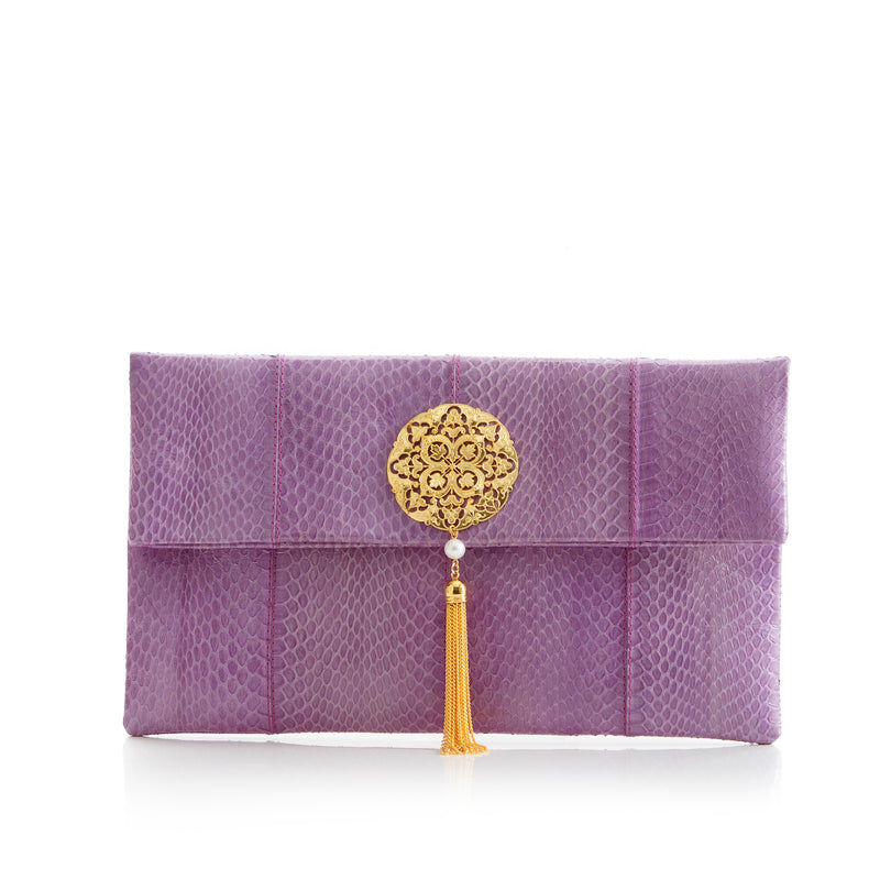 VAVAVOOM clutch bag purple cobra